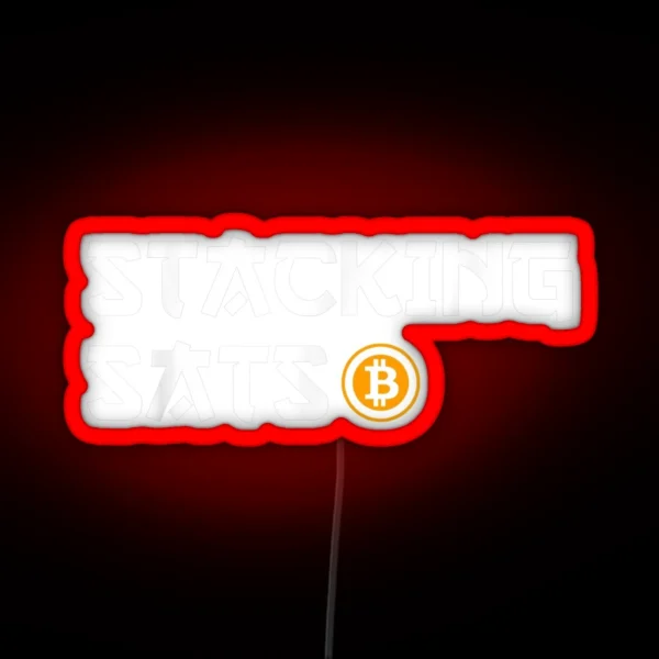 Stacking Sats Nakamoto Satoshi Bitcoin Crypto RGB Neon Sign