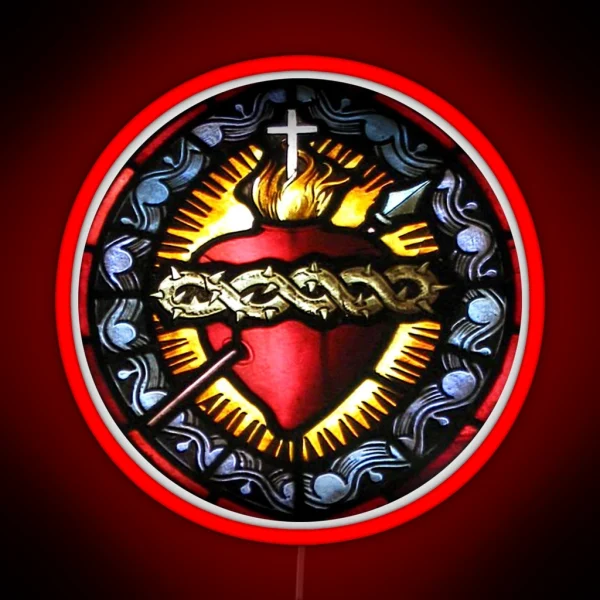 Stain Glass Sacred Heart 2 RGB Neon Sign