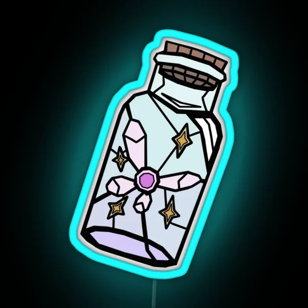 Stained Glass Fairy Bottle RGB Neon Sign
