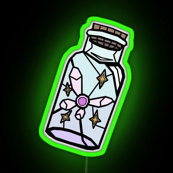 Stained Glass Fairy Bottle RGB Neon Sign