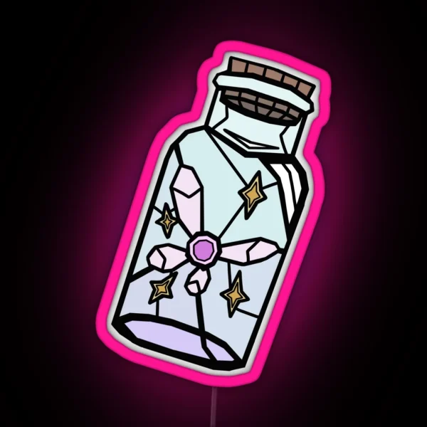 Stained Glass Fairy Bottle RGB Neon Sign
