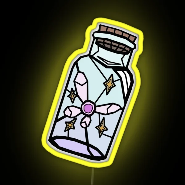 Stained Glass Fairy Bottle RGB Neon Sign