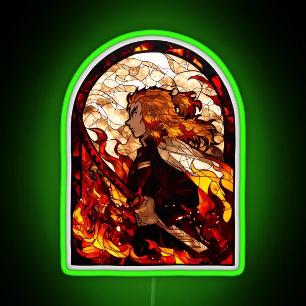 Stained Glass Flame Slayer RGB Neon Sign