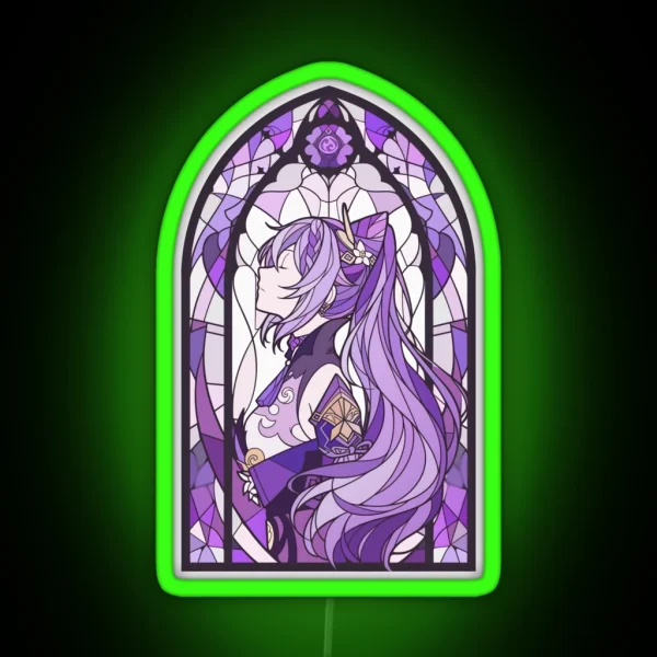 Stained Glass Keqing RGB Neon Sign