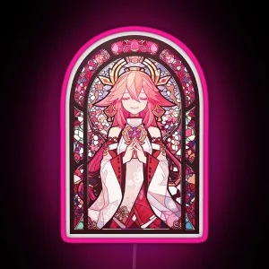 Stained Glass Yae Miko RGB Neon Sign