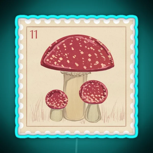Stamp Amanita Muscaria RGB Neon Sign