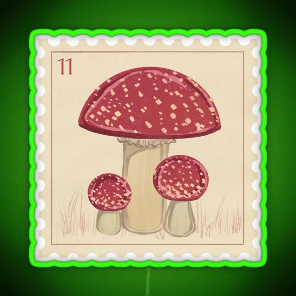Stamp Amanita Muscaria RGB Neon Sign