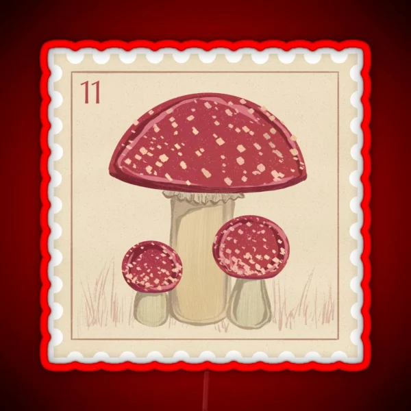 Stamp Amanita Muscaria RGB Neon Sign
