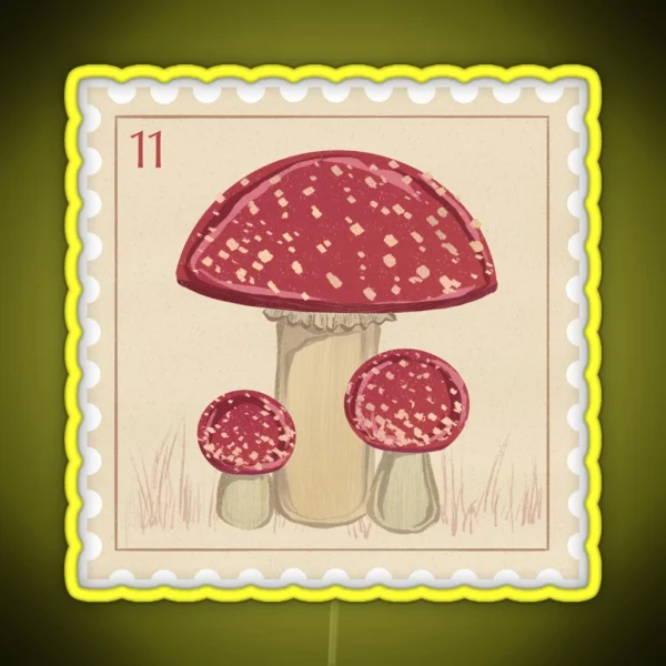 Stamp Amanita Muscaria RGB Neon Sign
