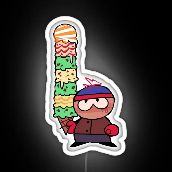 Stan With A Big Icecream South Park RGB Neon Sign