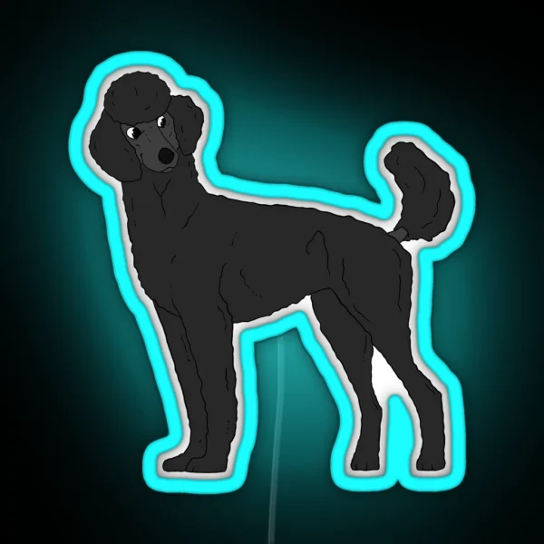 Standard Poodle Black RGB Neon Sign