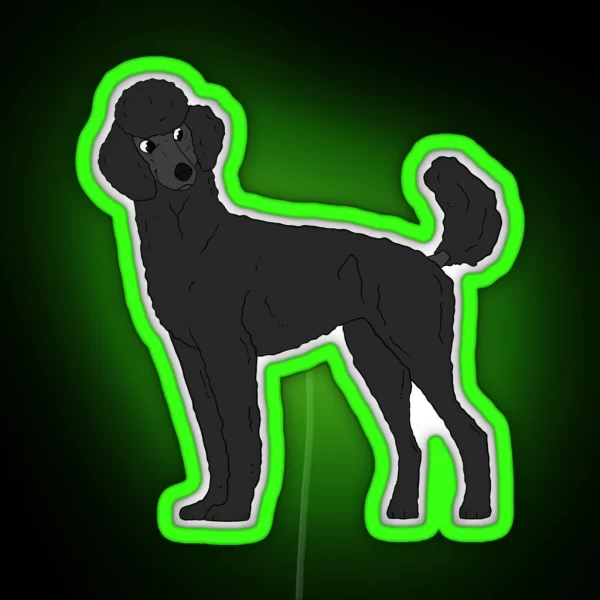Standard Poodle Black RGB Neon Sign