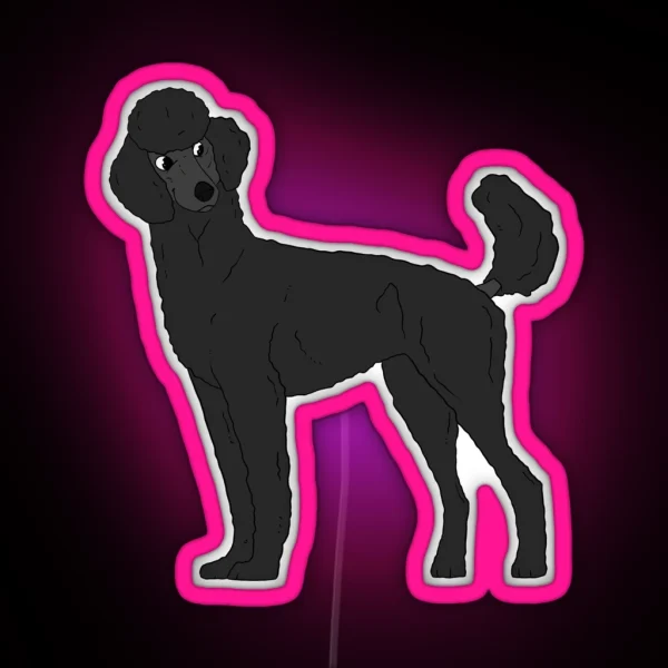 Standard Poodle Black RGB Neon Sign