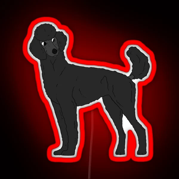 Standard Poodle Black RGB Neon Sign