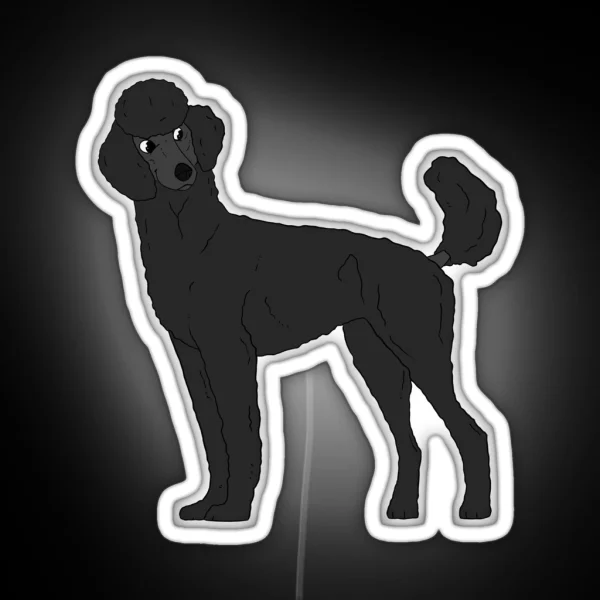 Standard Poodle Black RGB Neon Sign