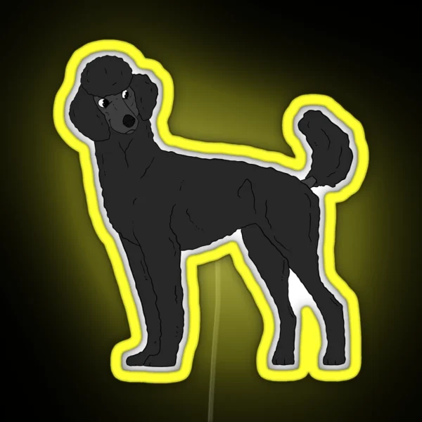 Standard Poodle Black RGB Neon Sign