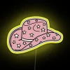 Vibrant RGB neon star cowboy hat wall decor light panel.