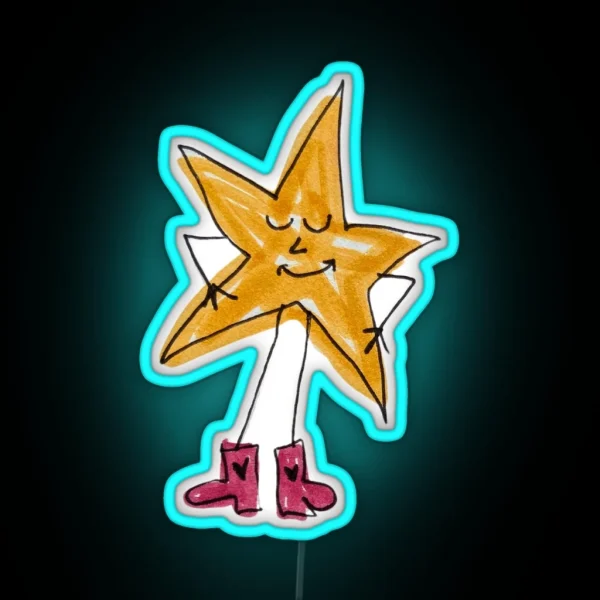 Star Guy With Boots RGB Neon Sign