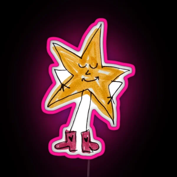 Star Guy With Boots RGB Neon Sign