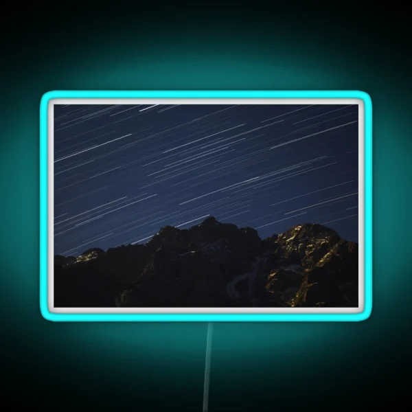 Star Trails Above The Alps RGB Neon Sign