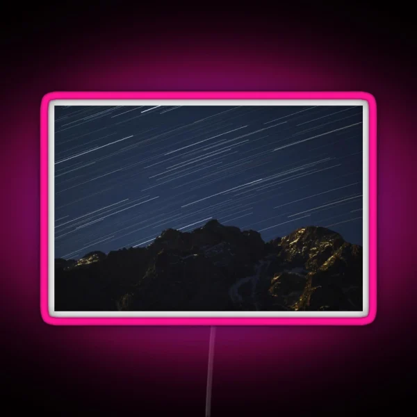 Star Trails Above The Alps RGB Neon Sign