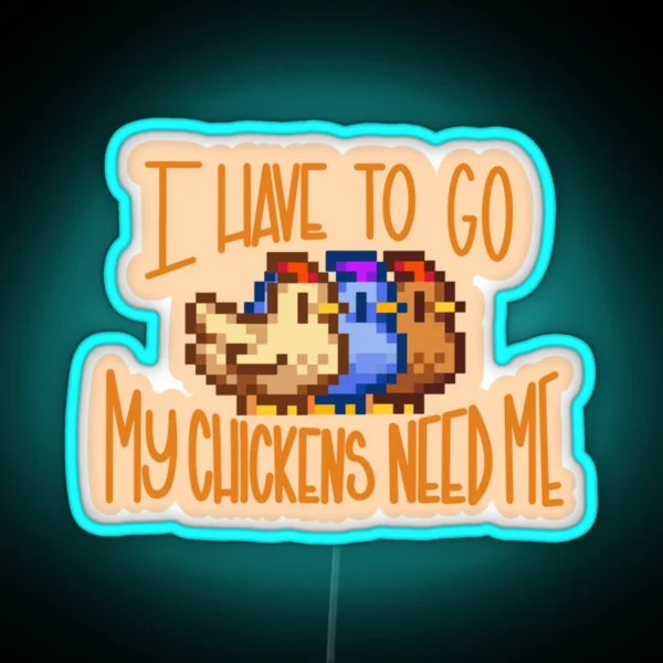 Stardew Valley Chickens RGB Neon Sign