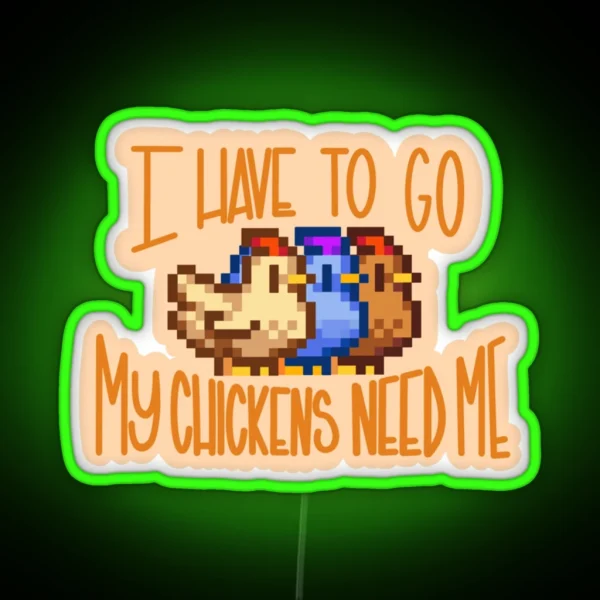 Stardew Valley Chickens RGB Neon Sign