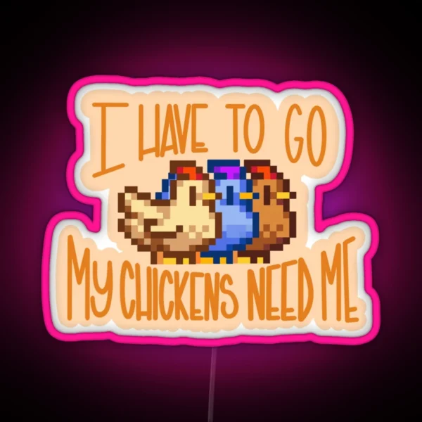 Stardew Valley Chickens RGB Neon Sign