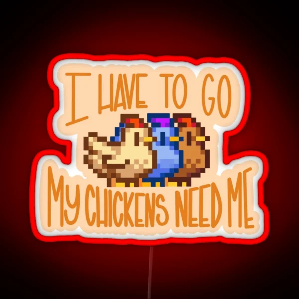 Stardew Valley Chickens RGB Neon Sign