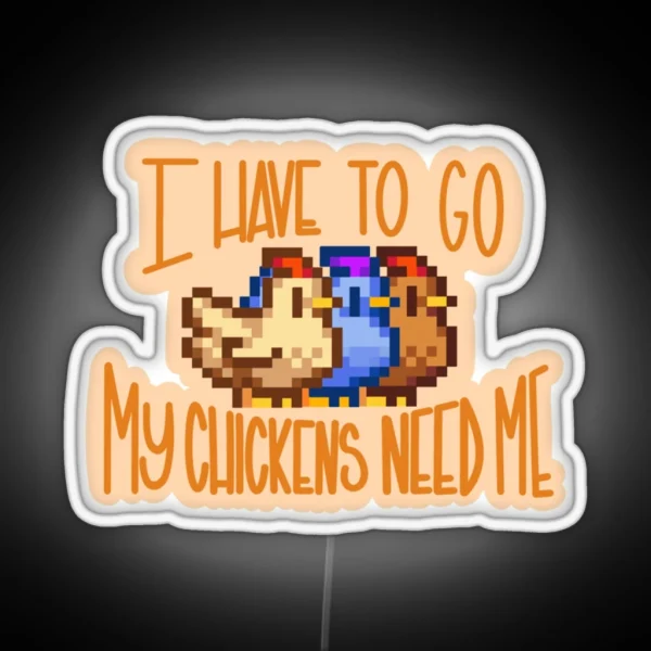 Stardew Valley Chickens RGB Neon Sign