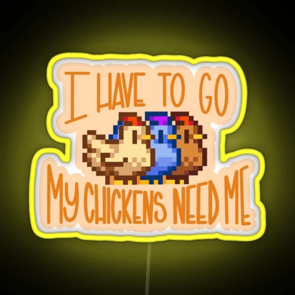 Stardew Valley Chickens RGB Neon Sign