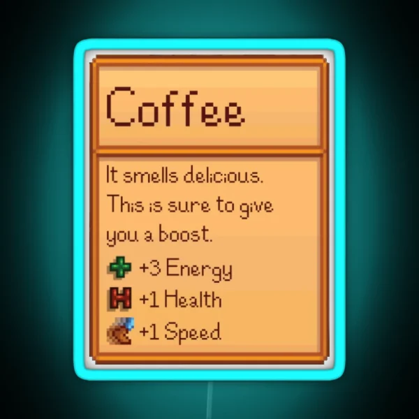 Stardew Valley Coffee RGB Neon Sign