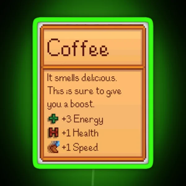Stardew Valley Coffee RGB Neon Sign