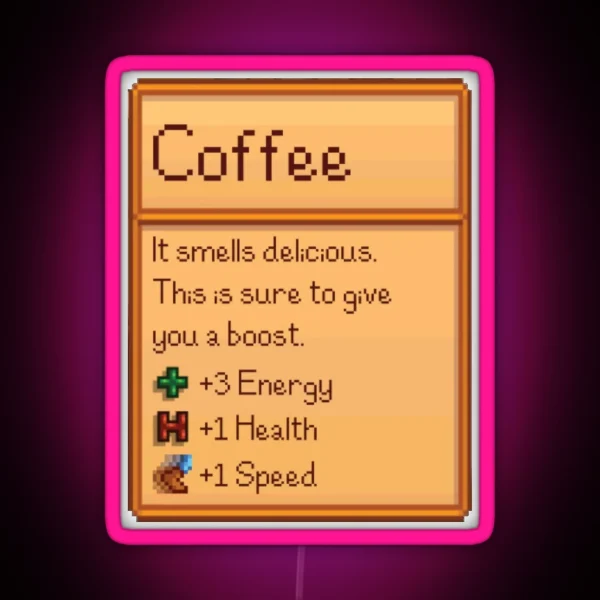 Stardew Valley Coffee RGB Neon Sign