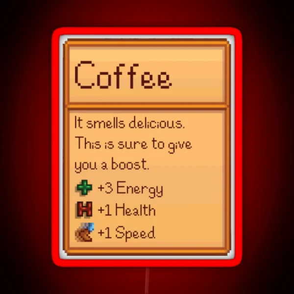 Stardew Valley Coffee RGB Neon Sign