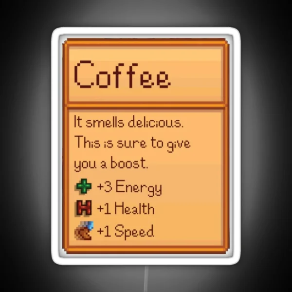 Stardew Valley Coffee RGB Neon Sign