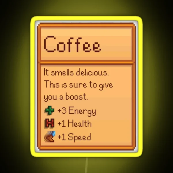 Stardew Valley Coffee RGB Neon Sign