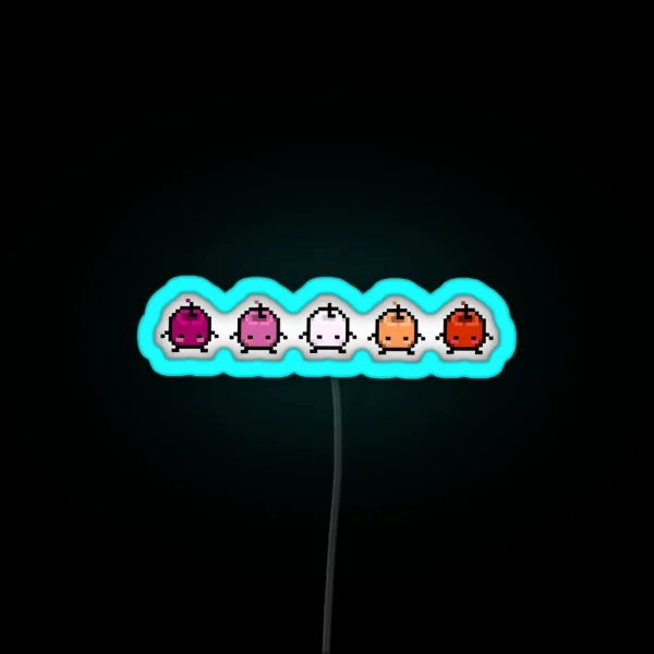 Stardew Valley Lesbian Pride Junimos RGB Neon Sign
