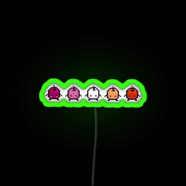 Stardew Valley Lesbian Pride Junimos RGB Neon Sign