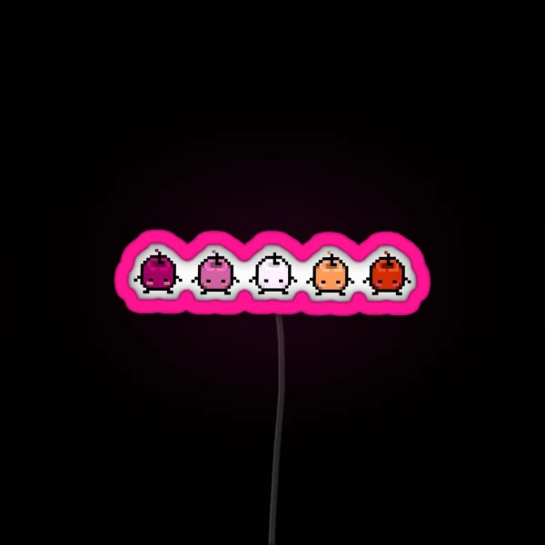 Stardew Valley Lesbian Pride Junimos RGB Neon Sign