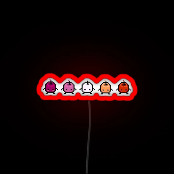 Stardew Valley Lesbian Pride Junimos RGB Neon Sign