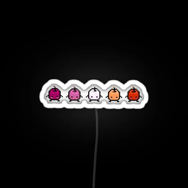 Stardew Valley Lesbian Pride Junimos RGB Neon Sign