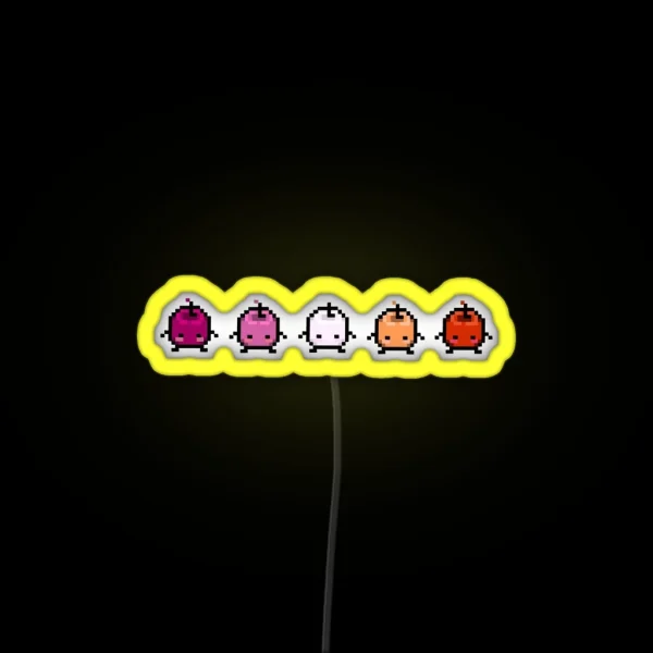 Stardew Valley Lesbian Pride Junimos RGB Neon Sign