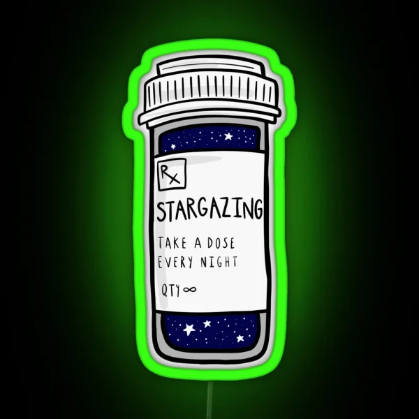 Stargazing Prescription Pill Bottle Led RGB Neon Sign