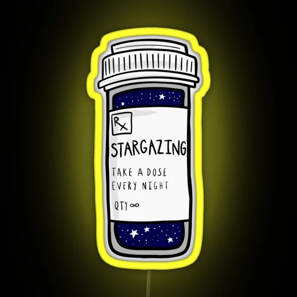 Stargazing Prescription Pill Bottle Led RGB Neon Sign