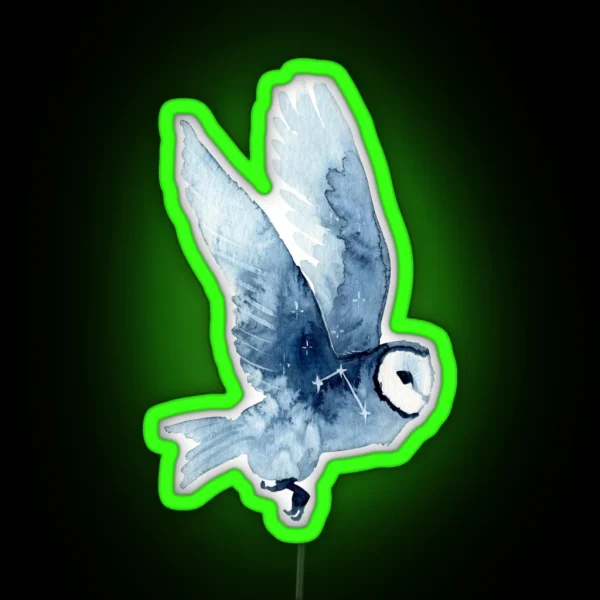 Starry Barn Owl RGB Neon Sign