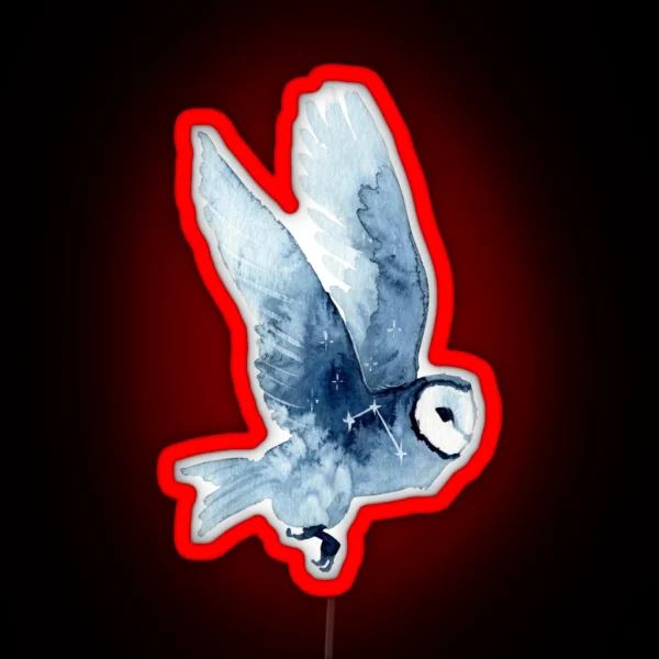 Starry Barn Owl RGB Neon Sign