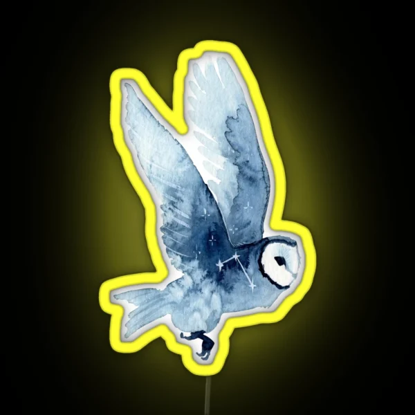 Starry Barn Owl RGB Neon Sign