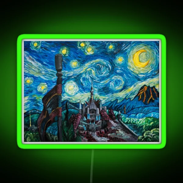 Starry Night Over The Castle RGB Neon Sign