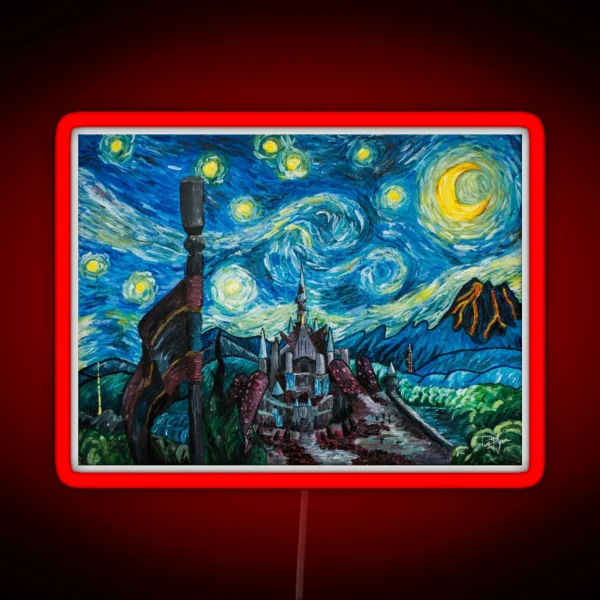 Starry Night Over The Castle RGB Neon Sign